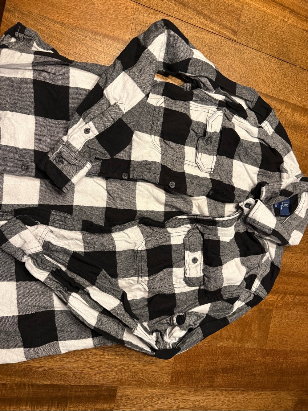 George Black & White Buffalo Plaid Button-Down Shirt